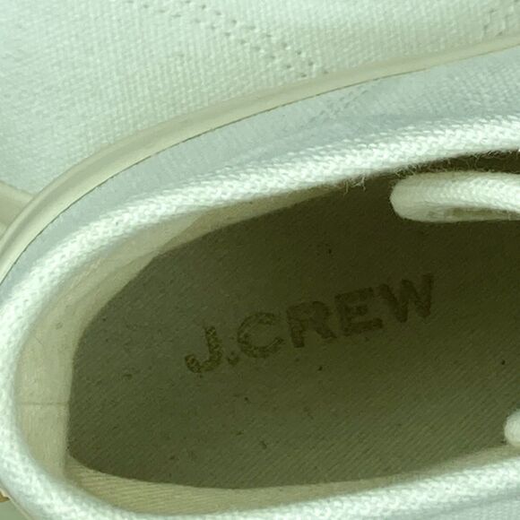 J. Crew Classic High Top Sneakers Women Sz 6 Ivory Canvas Lace Up Comfort Shoes - Picture 13 of 13